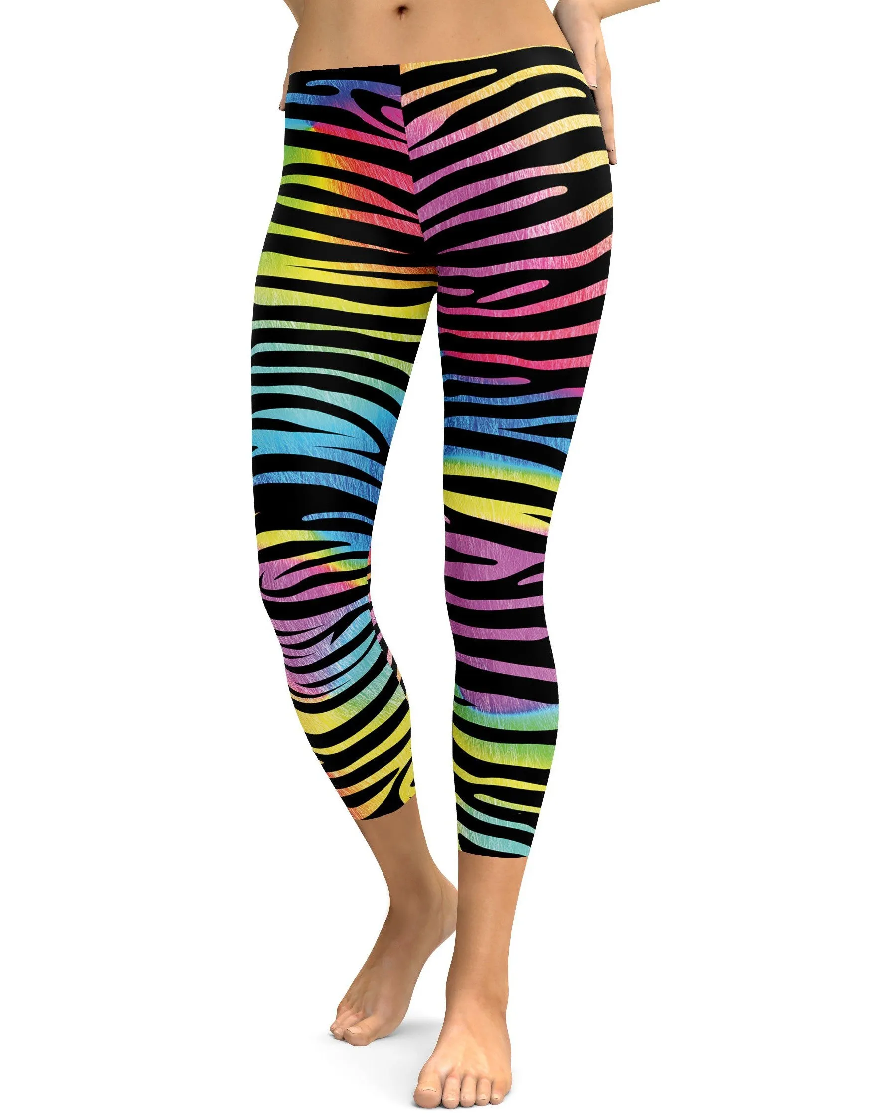 Colorful Zebra Striped Capris