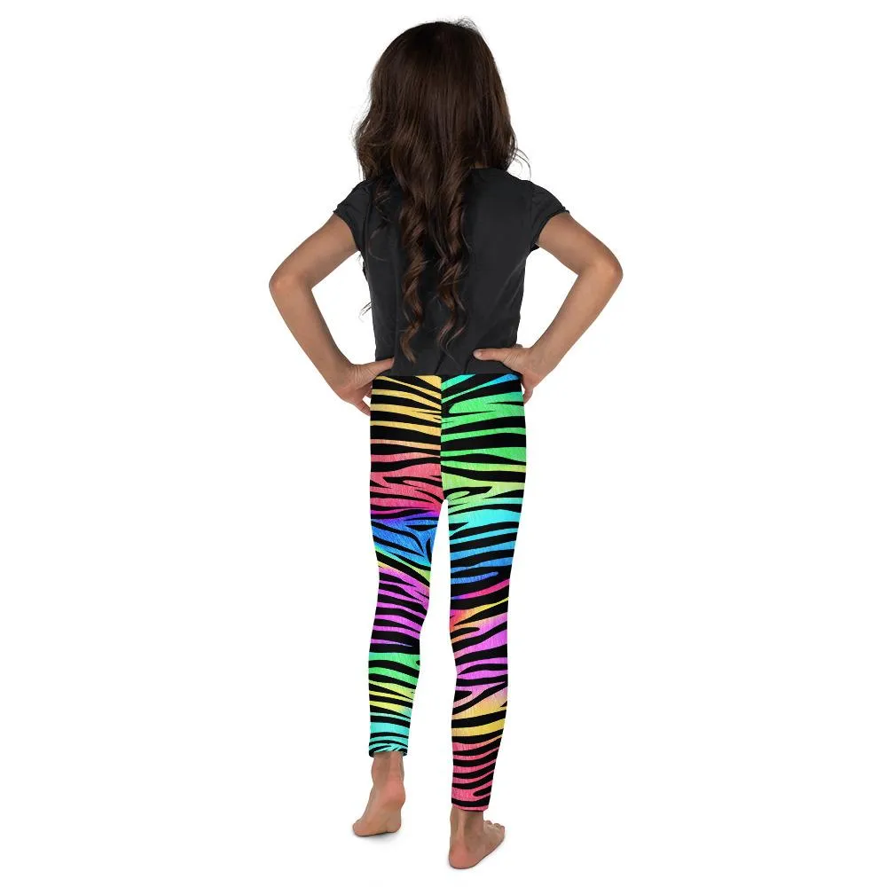 Colorful Zebra Striped Kid's Leggings