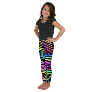 Colorful Zebra Striped Kid's Leggings