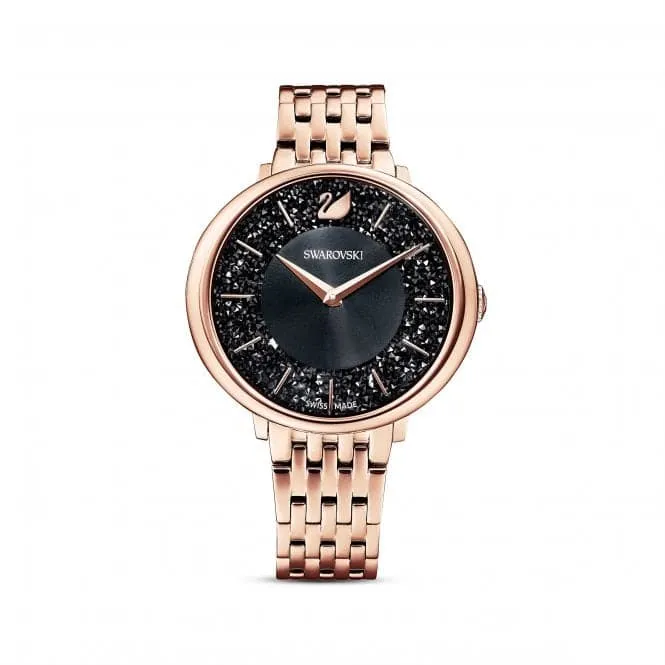 Crystalline Chic Metal Black Rose Gold-tone Watch 5544587