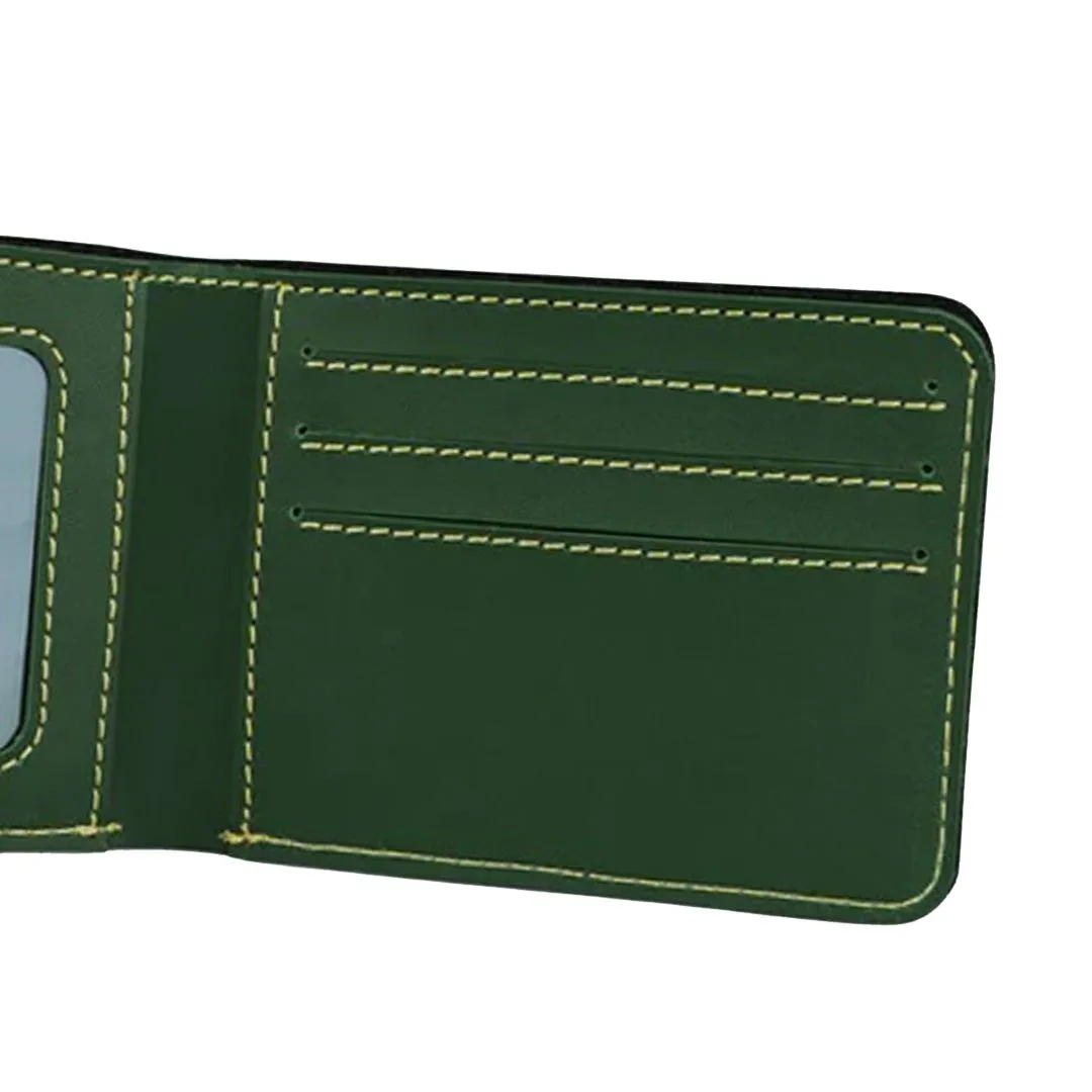 Customized Mens Vegan Leather Wallet with Mr. Charm - Green