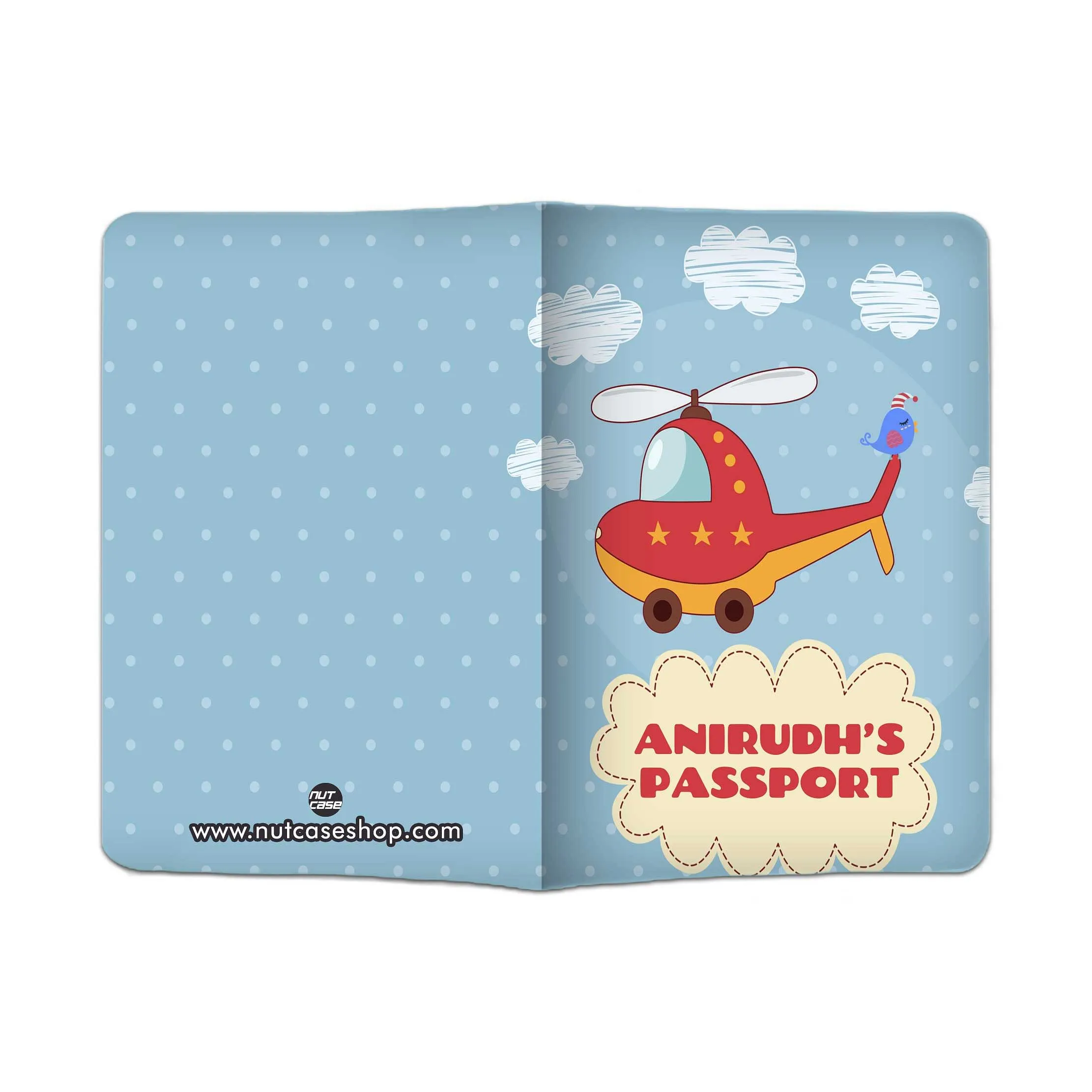 Customized Passport Cover for Kids  -Cute Helicopter