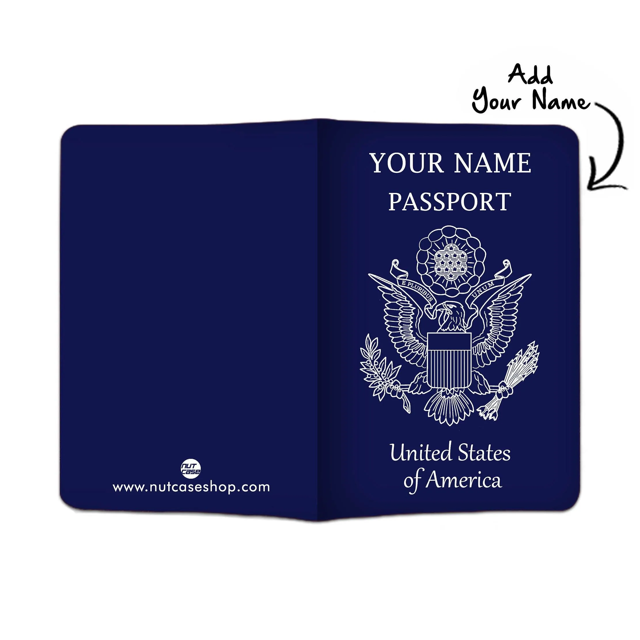 Customized Passport Holder with Name - Blue Passport