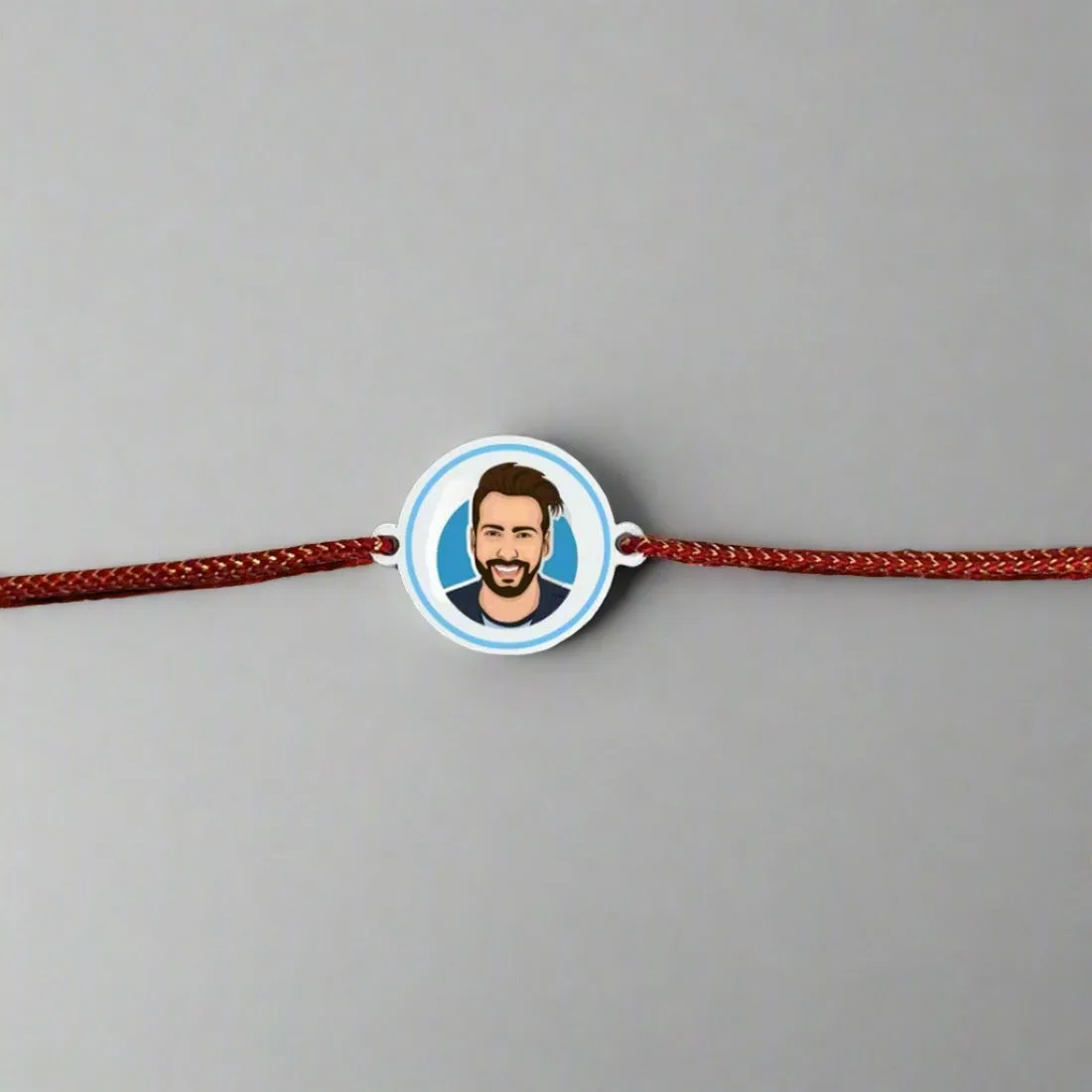 Customized Rakhi with Photo - Caricature Photo Rakhi for Kids