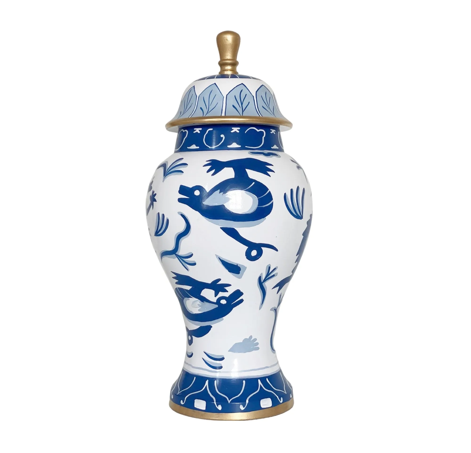 Dana Gibson Dragon Jar in Blue, Medium