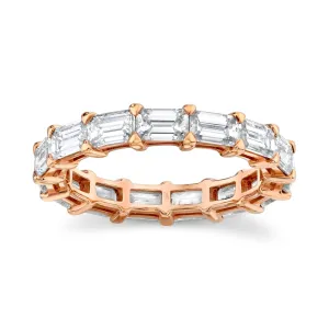 East West Emerald Cut Diamonds Eternity Band in 18k Rose Gold