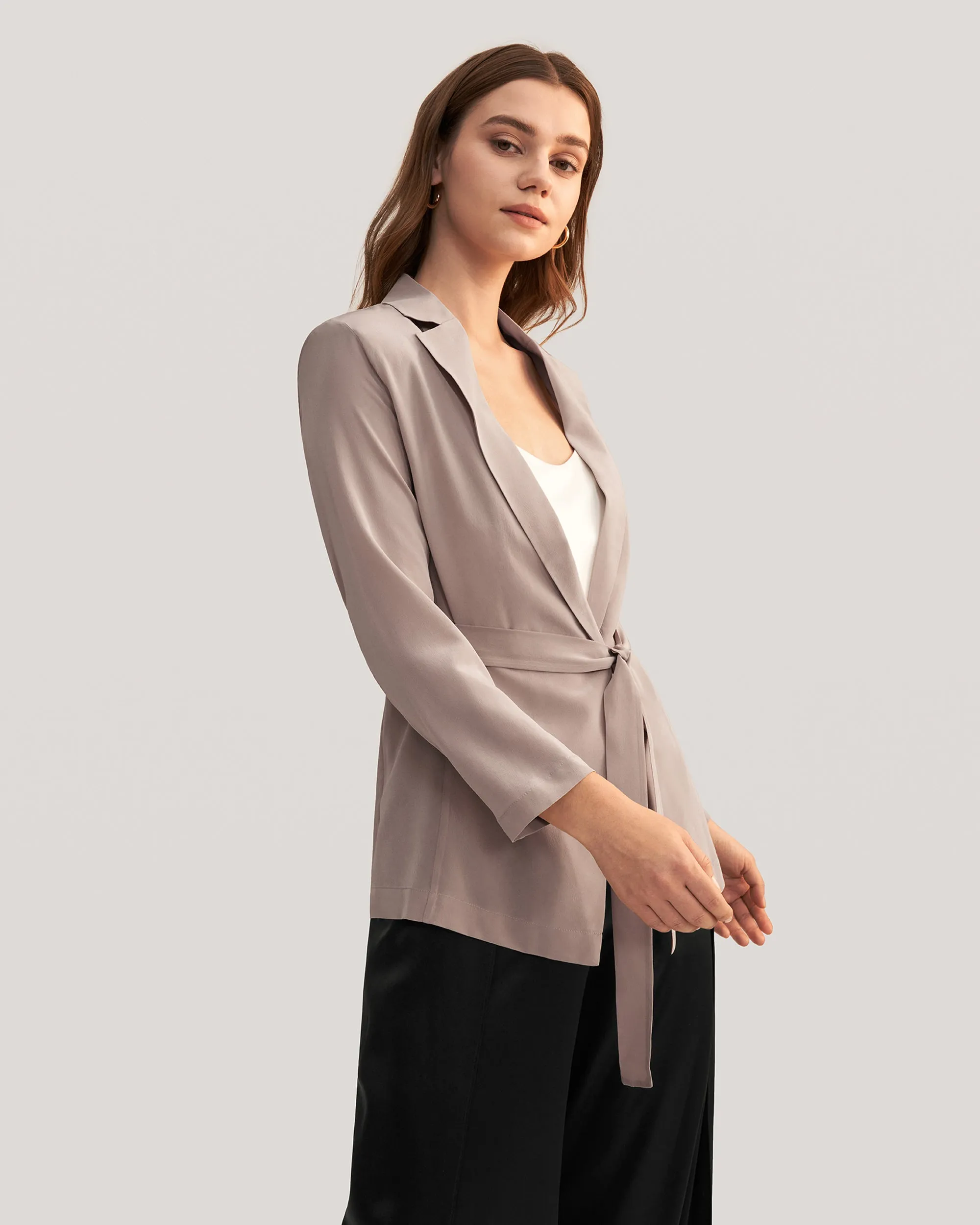 Effortless Chic Silk Blazer For Women