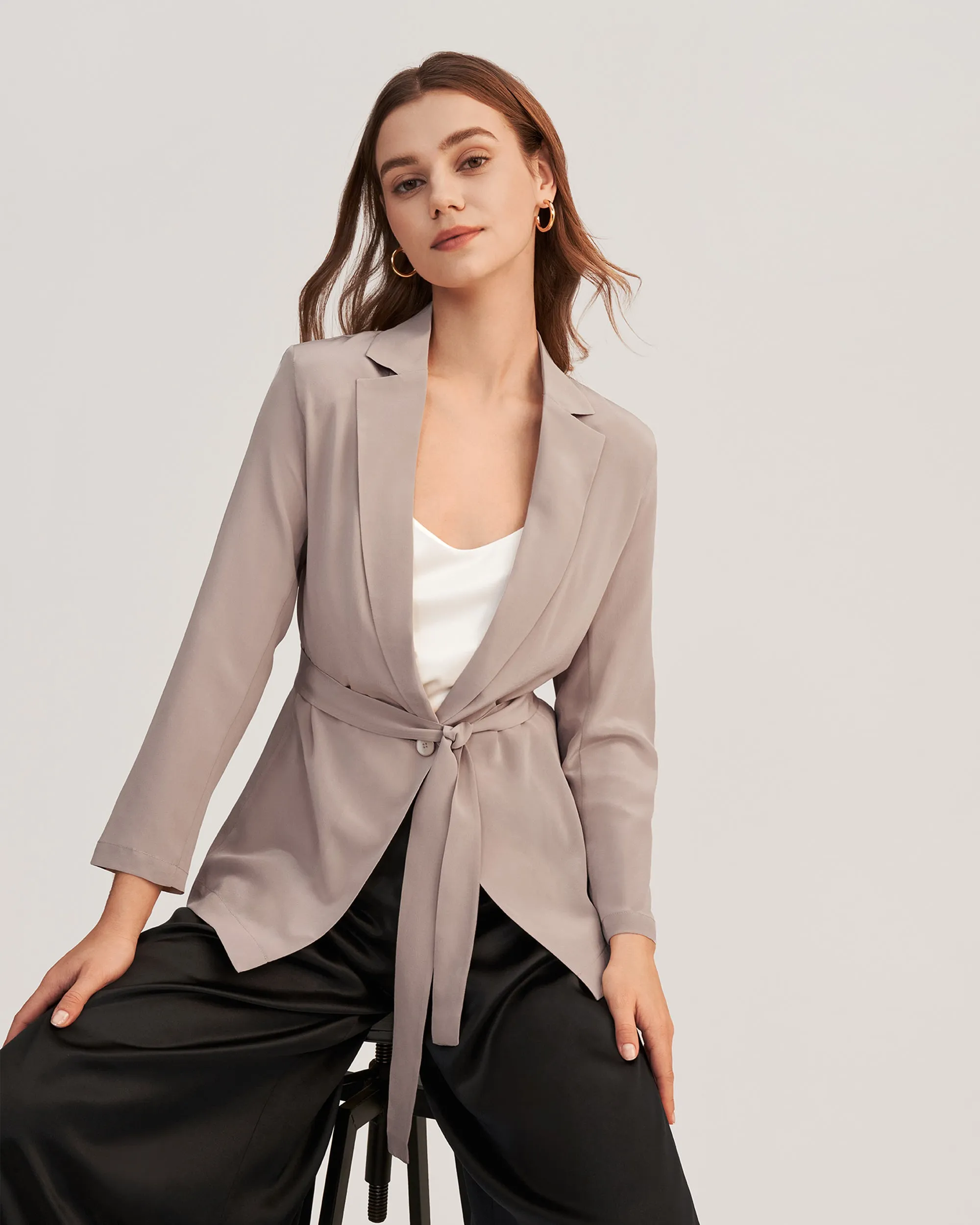 Effortless Chic Silk Blazer For Women