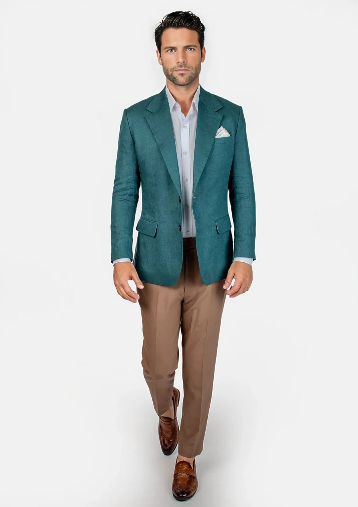 Ellis Deep Teal Linen Jacket