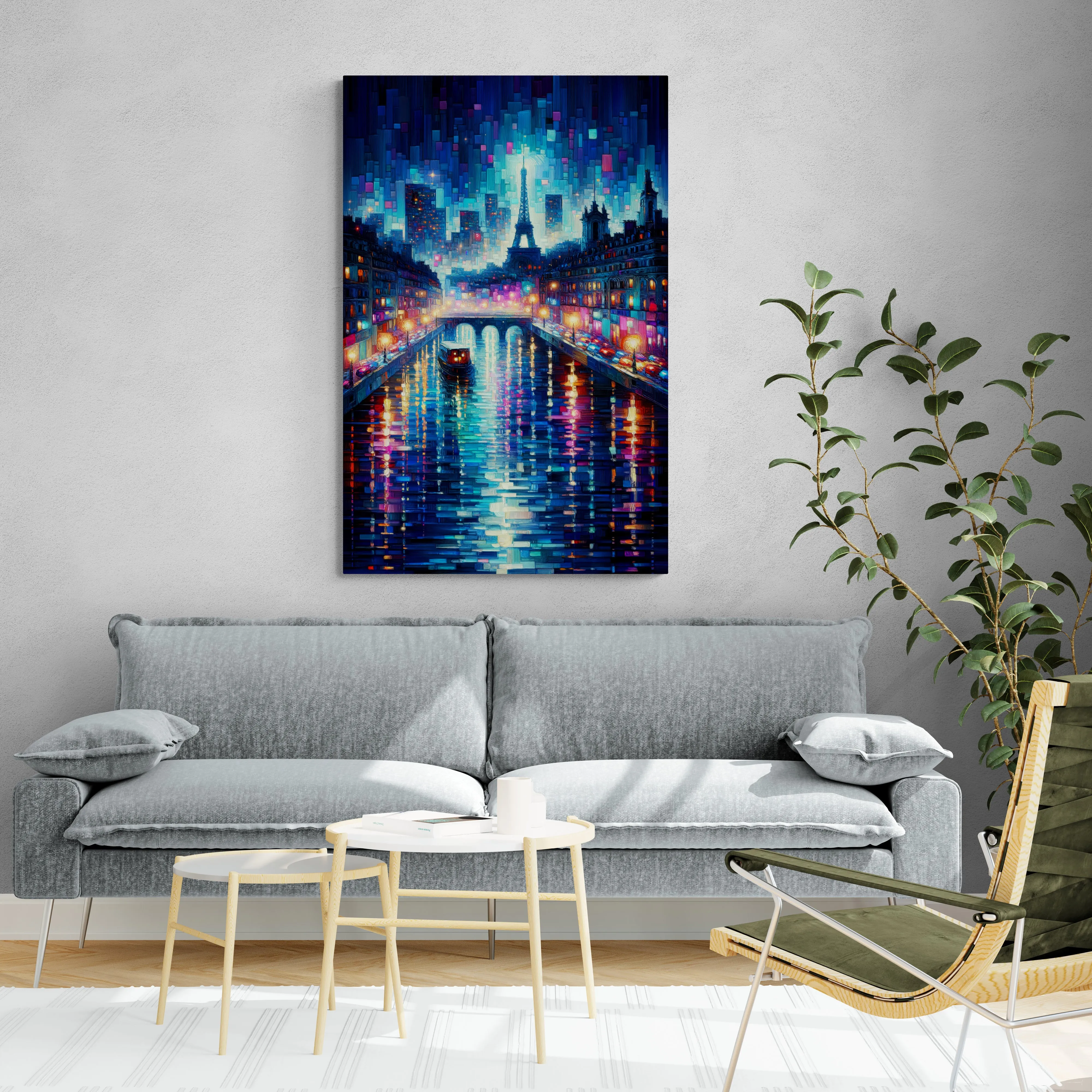 Enchanting Parisian Nights Modern Canvas Print