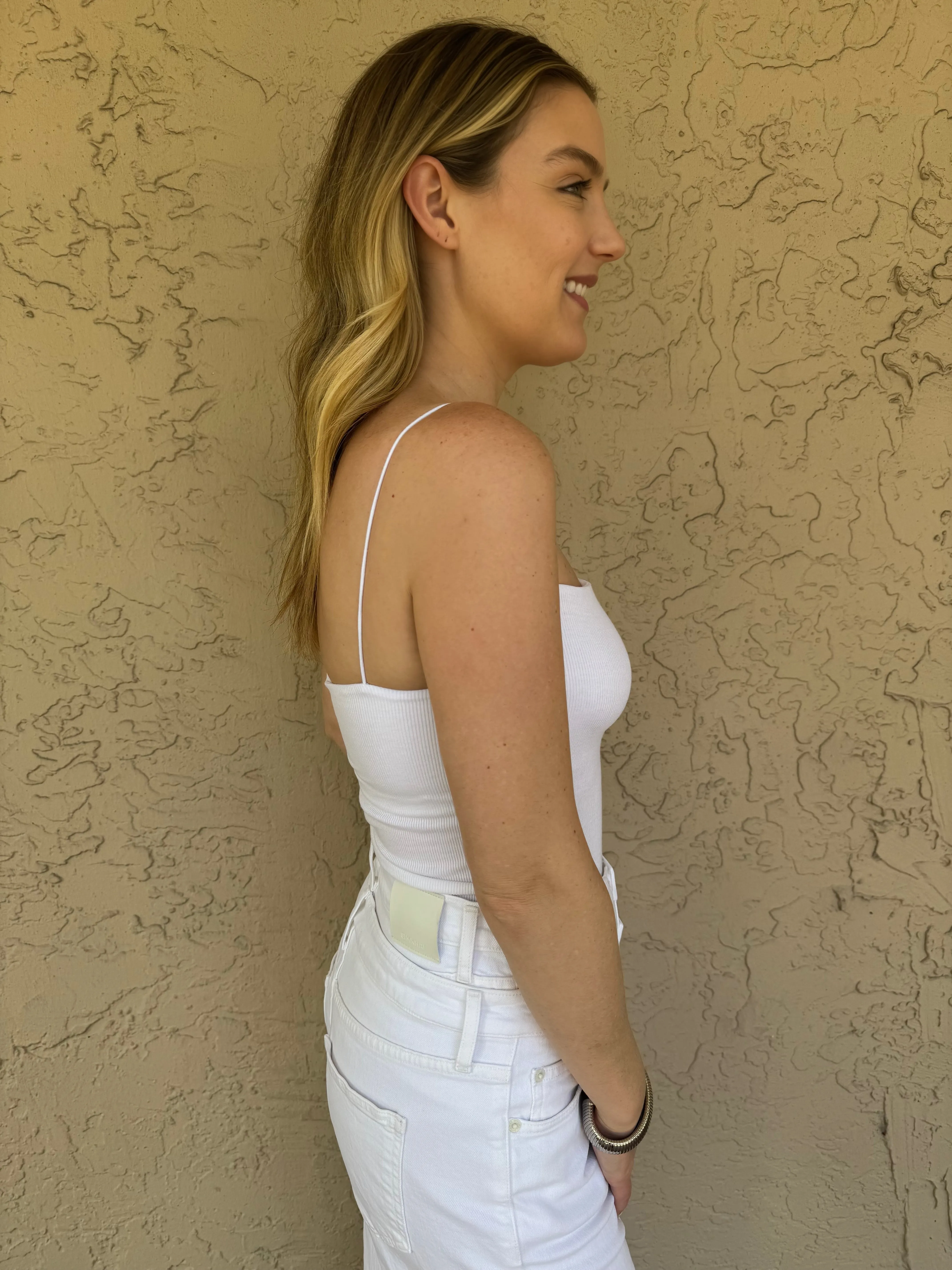 Essential Strappy Tank - White