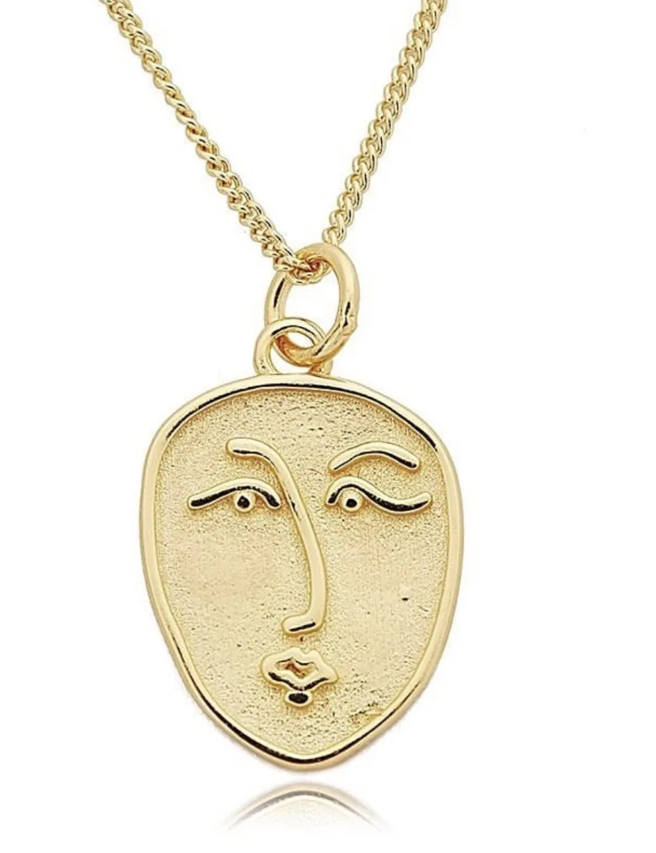 Face Coin Necklace