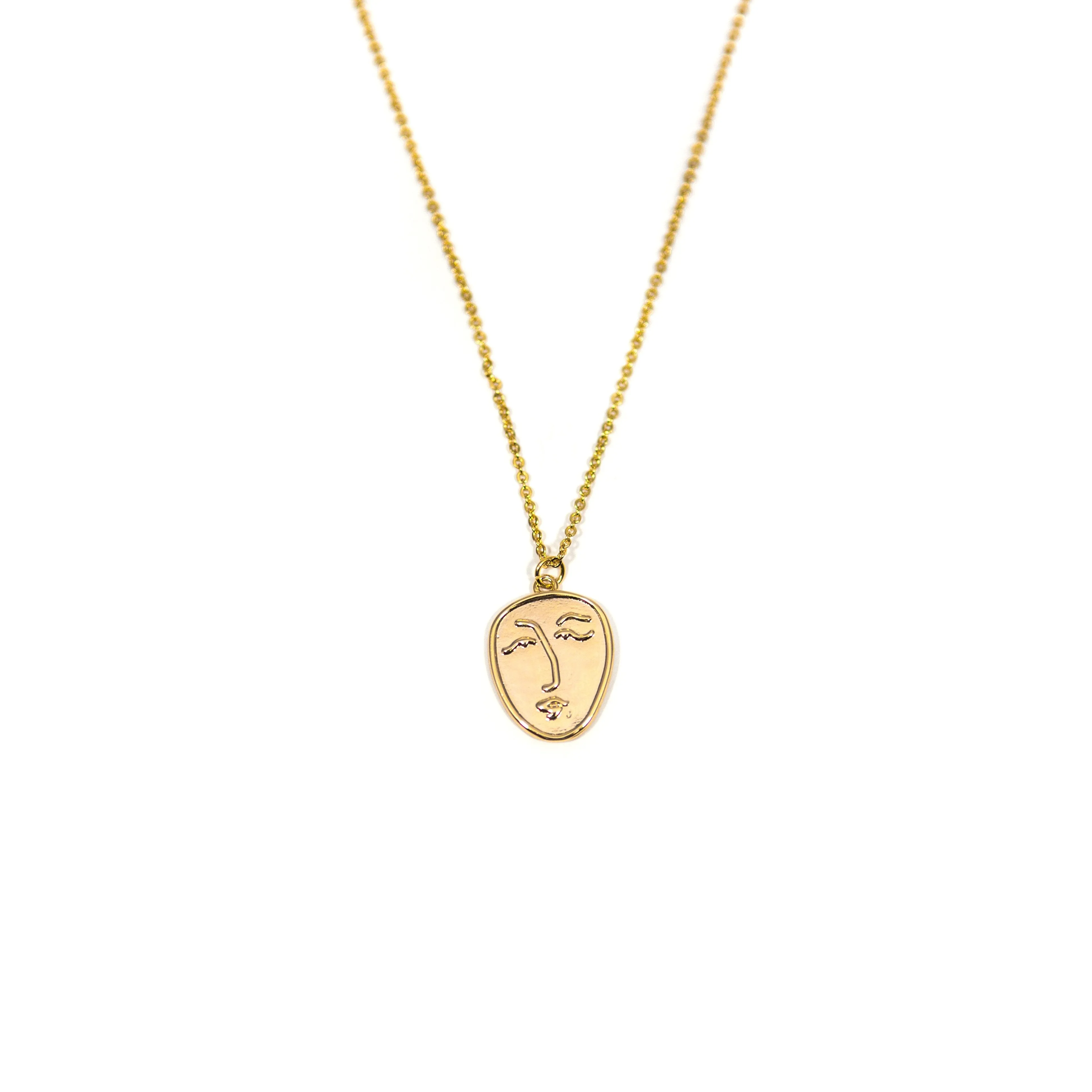 Face Coin Necklace