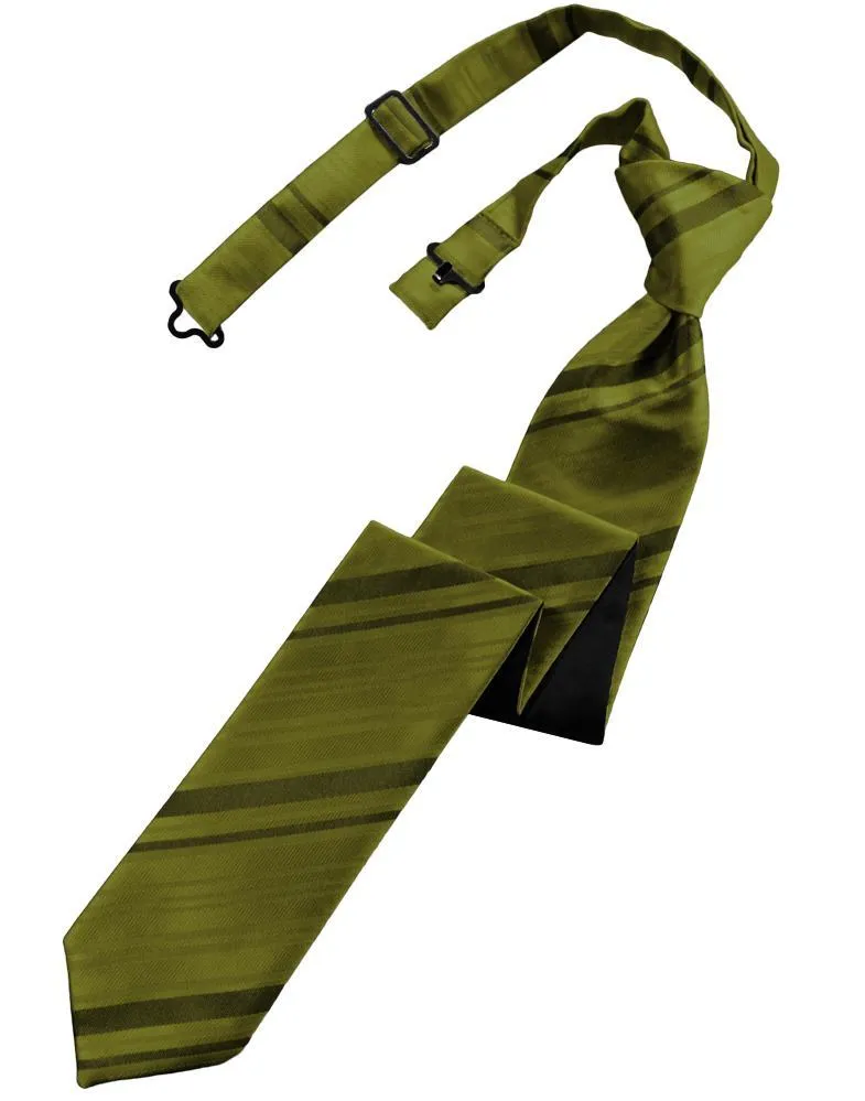 Fern Striped Satin Skinny Necktie