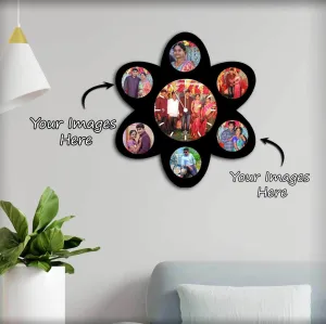 Flower Wooden Photo Wall Clock