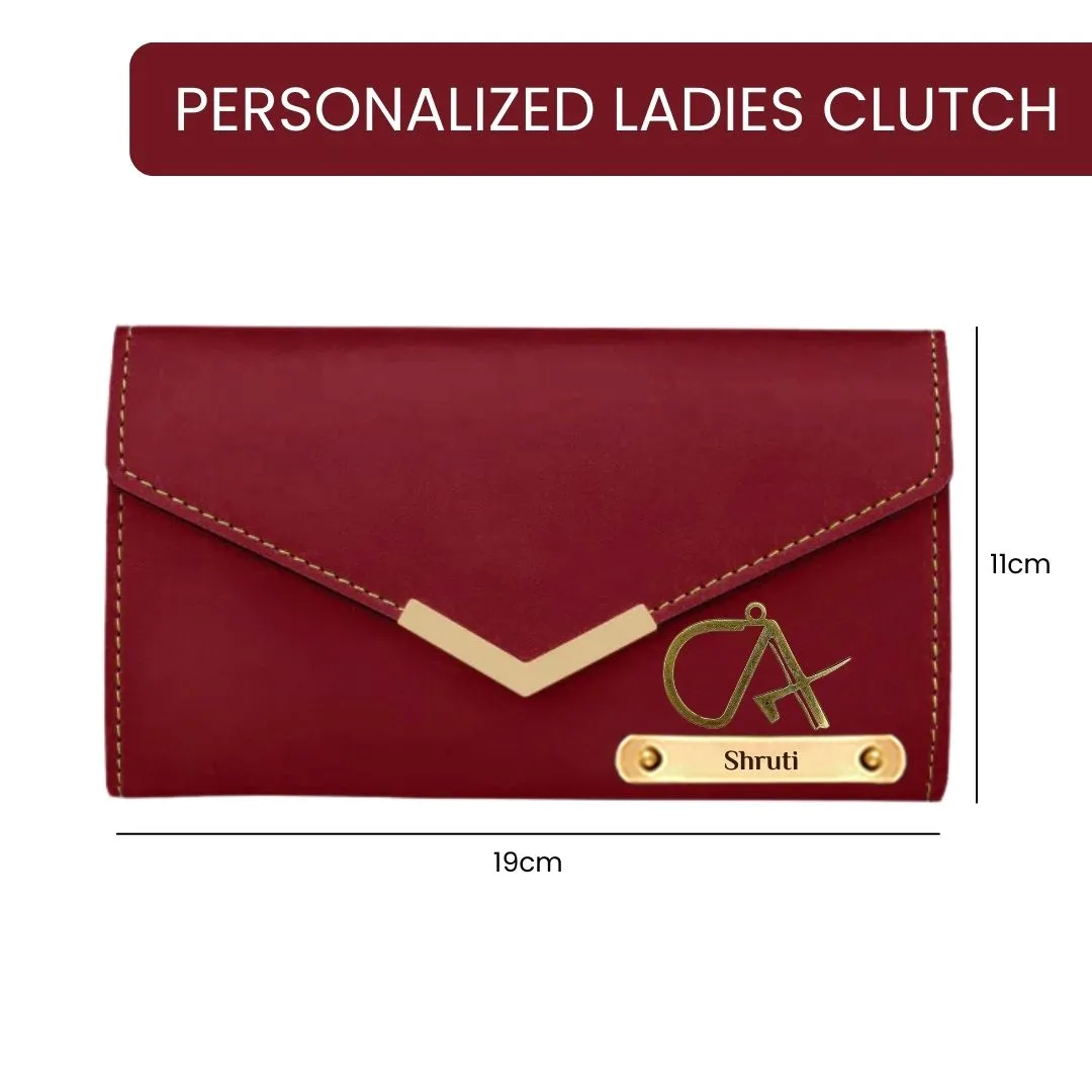 Giftana Personalized Women Purse with CA Charm - Maroon