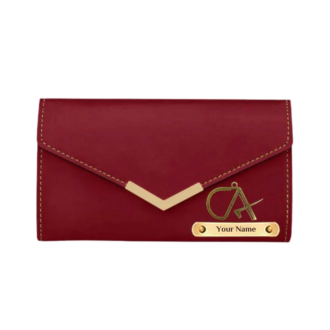 Giftana Personalized Women Purse with CA Charm - Maroon