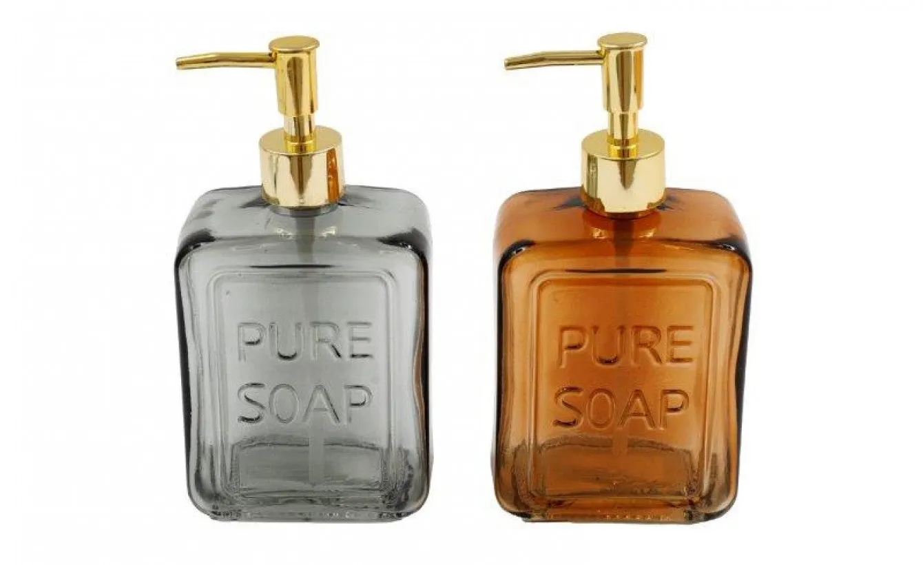 Glass Soap Dispenser with Gold Pump