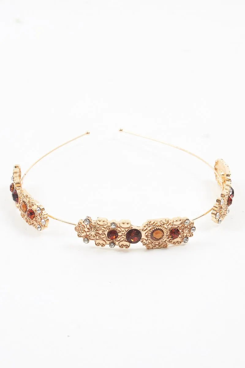 Gold Embellished Hair Band - Zamina