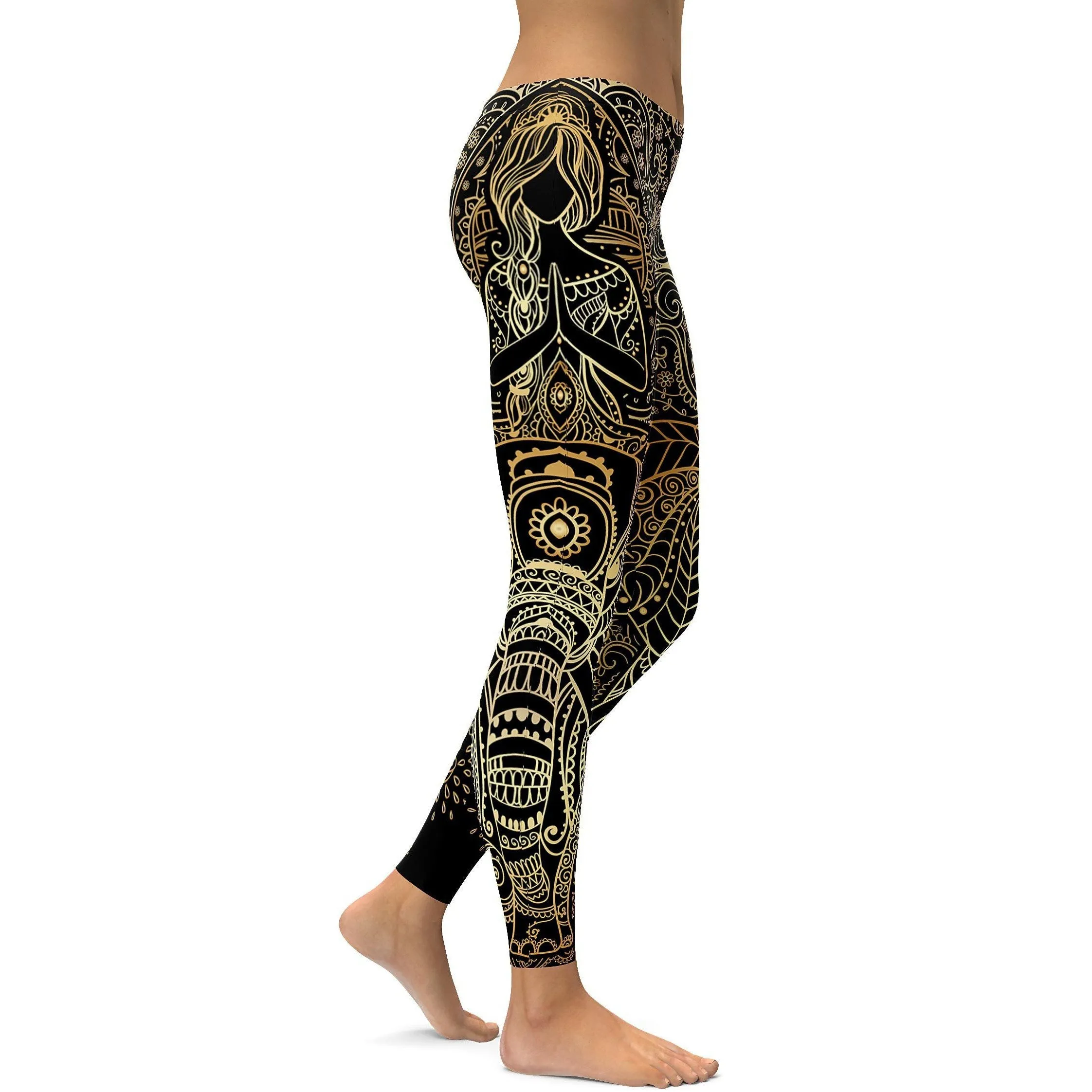 Golden Ornamental Elephant Leggings