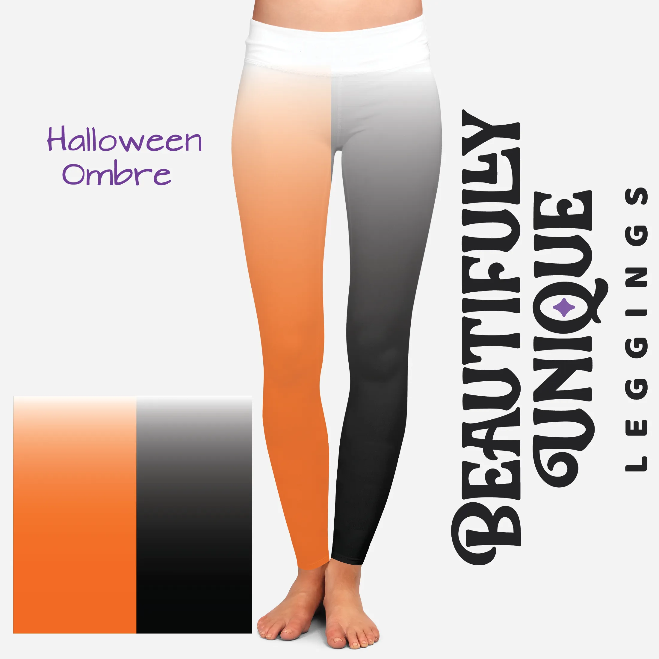 Halloween Ombre (Unique Exclusive) - High-quality Handcrafted Vibrant Leggings