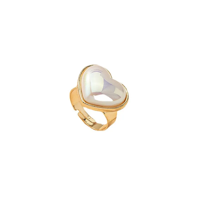 Heart Shaped Pearl Ring - Elegant and Stylish Women's Jewelry