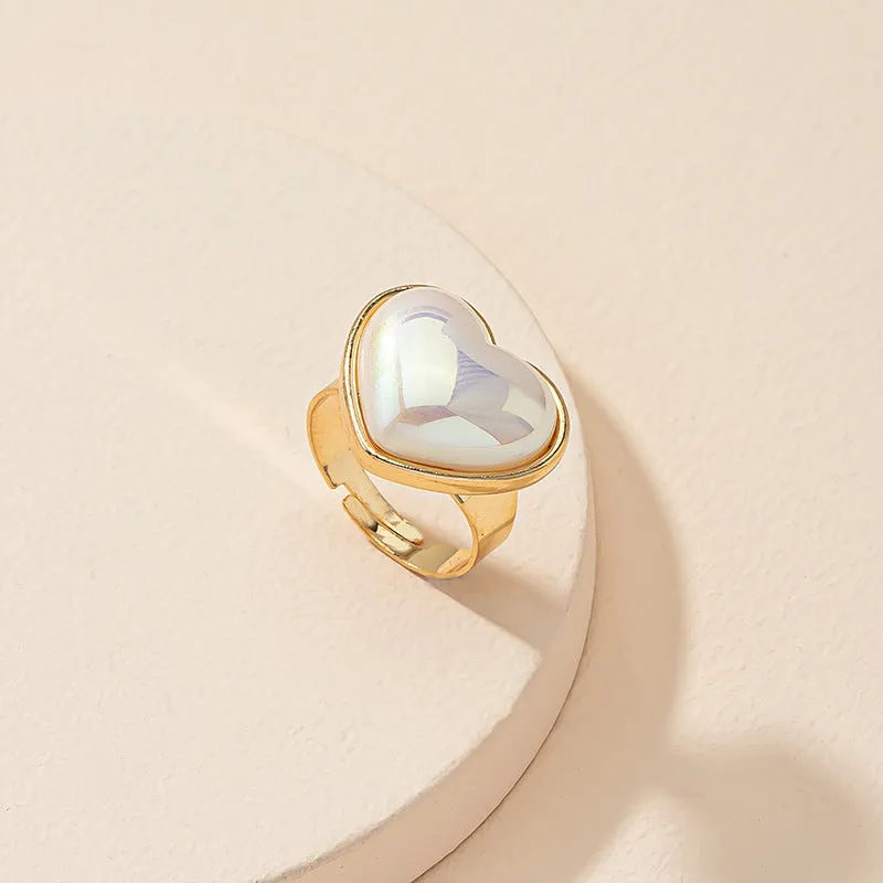 Heart Shaped Pearl Ring - Elegant and Stylish Women's Jewelry