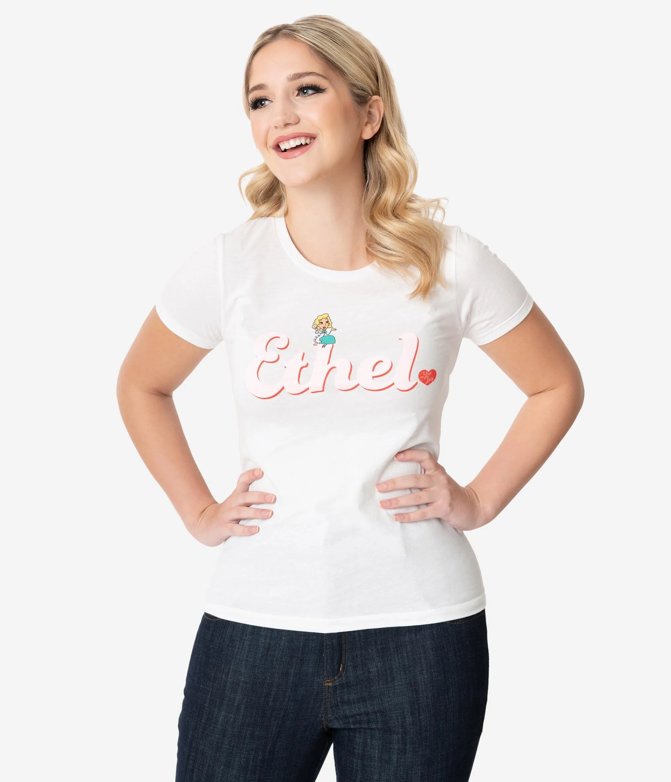 I Love Lucy x Unique Vintage BFF Ethel Fitted Tee