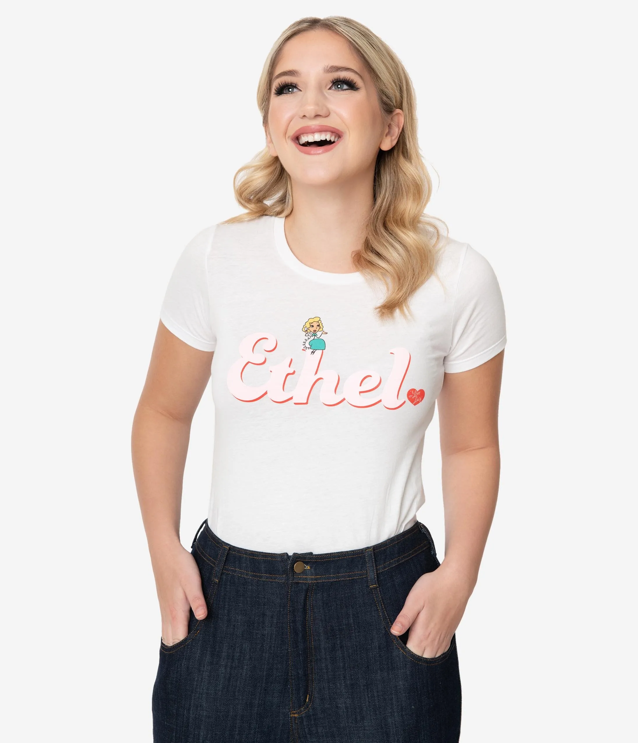 I Love Lucy x Unique Vintage BFF Ethel Fitted Tee