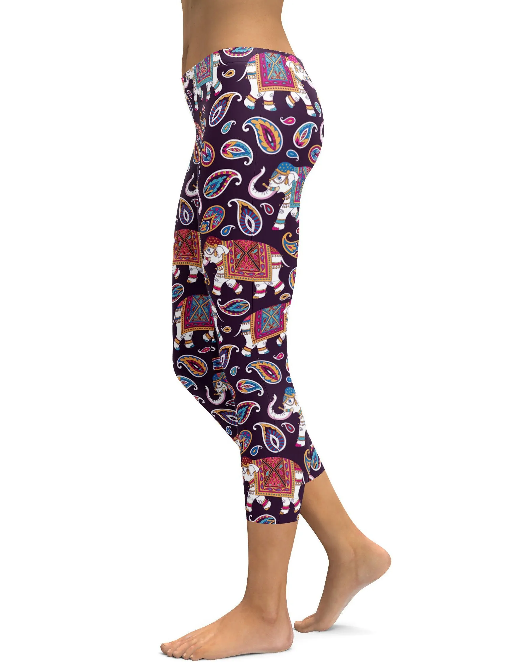 Indian Elephant Pattern Capris