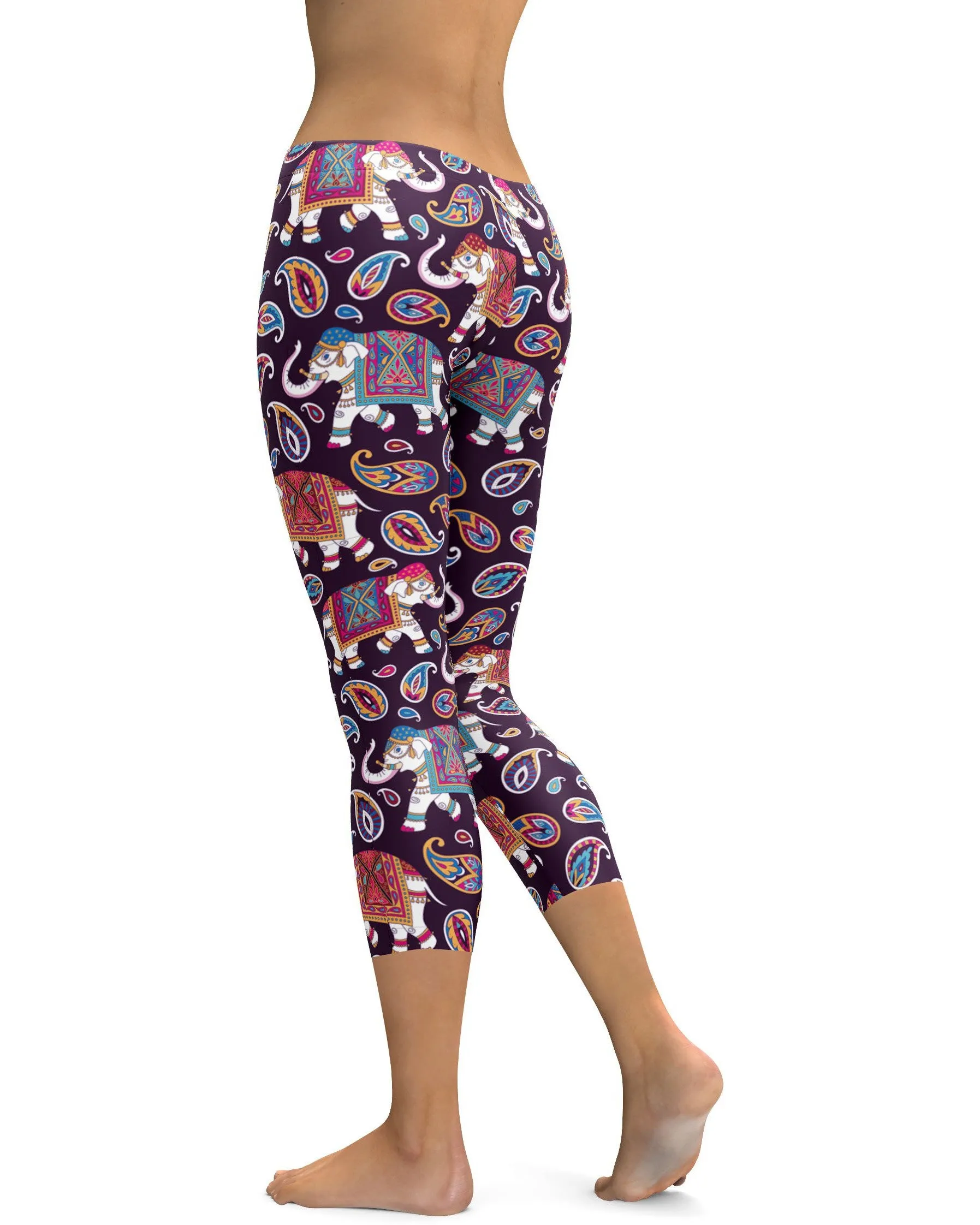 Indian Elephant Pattern Capris