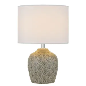 Indo Grey and White Ceramic Table Lamp