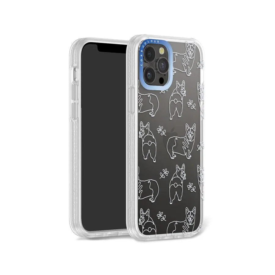 iPhone 12 Pro Corgi Minimal Line Phone Case