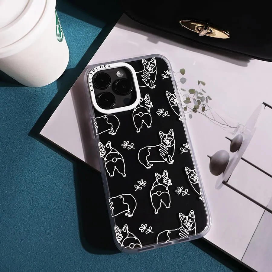 iPhone 12 Pro Corgi Minimal Line Phone Case