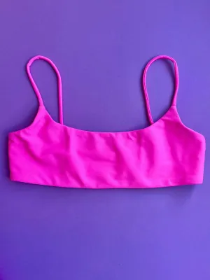 Jade Swim: Muse Thin Strap Bikini Top - Hot Pink