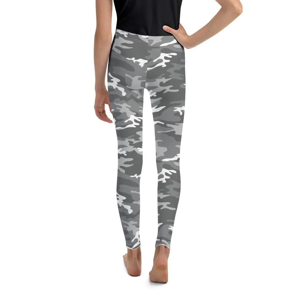 Light Grey Camo Youth Leggings