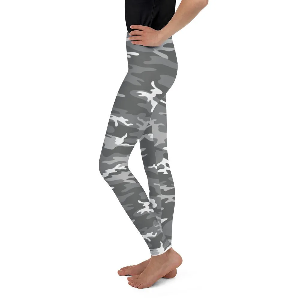 Light Grey Camo Youth Leggings