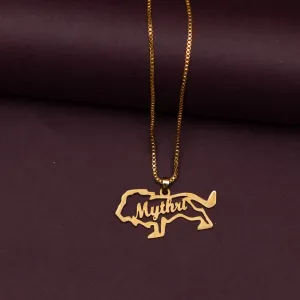 Lion Shaped Customized Pendant With Name