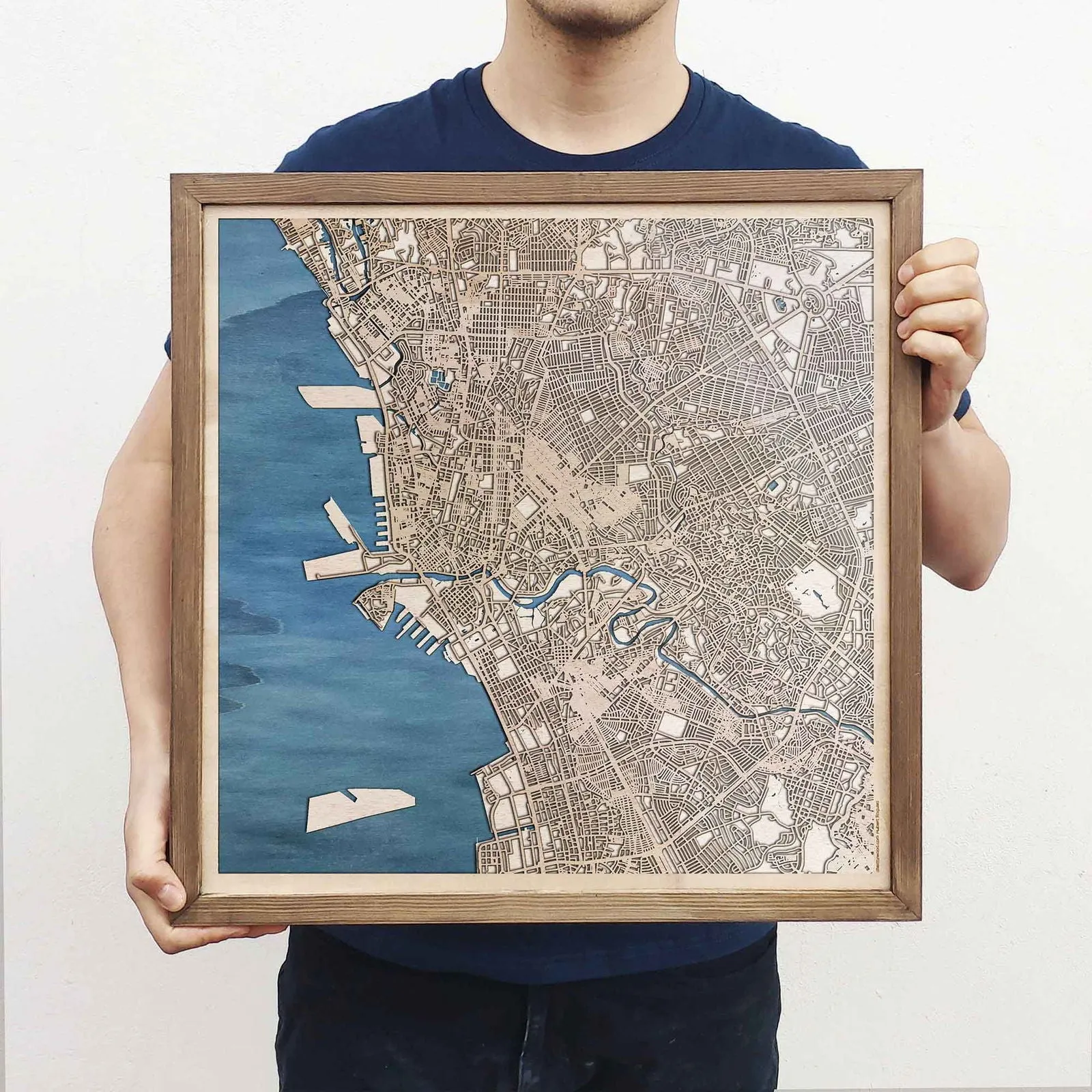 Manila Wooden Map