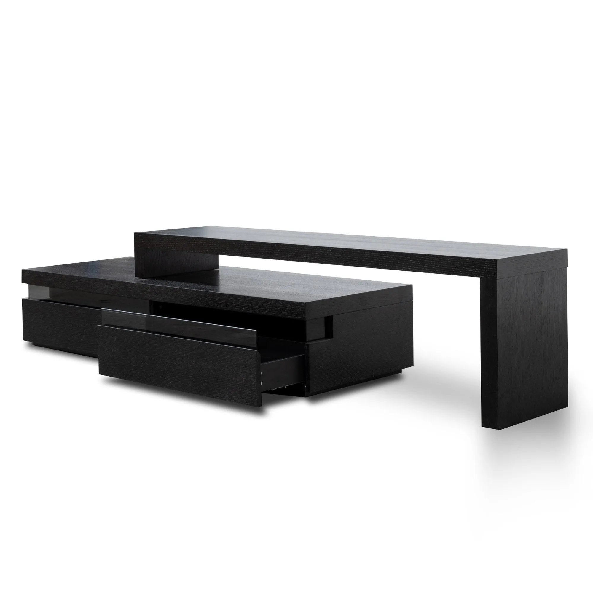 Maze 1.7-2.8m Lowline Wooden TV Entertainment Unit - Black