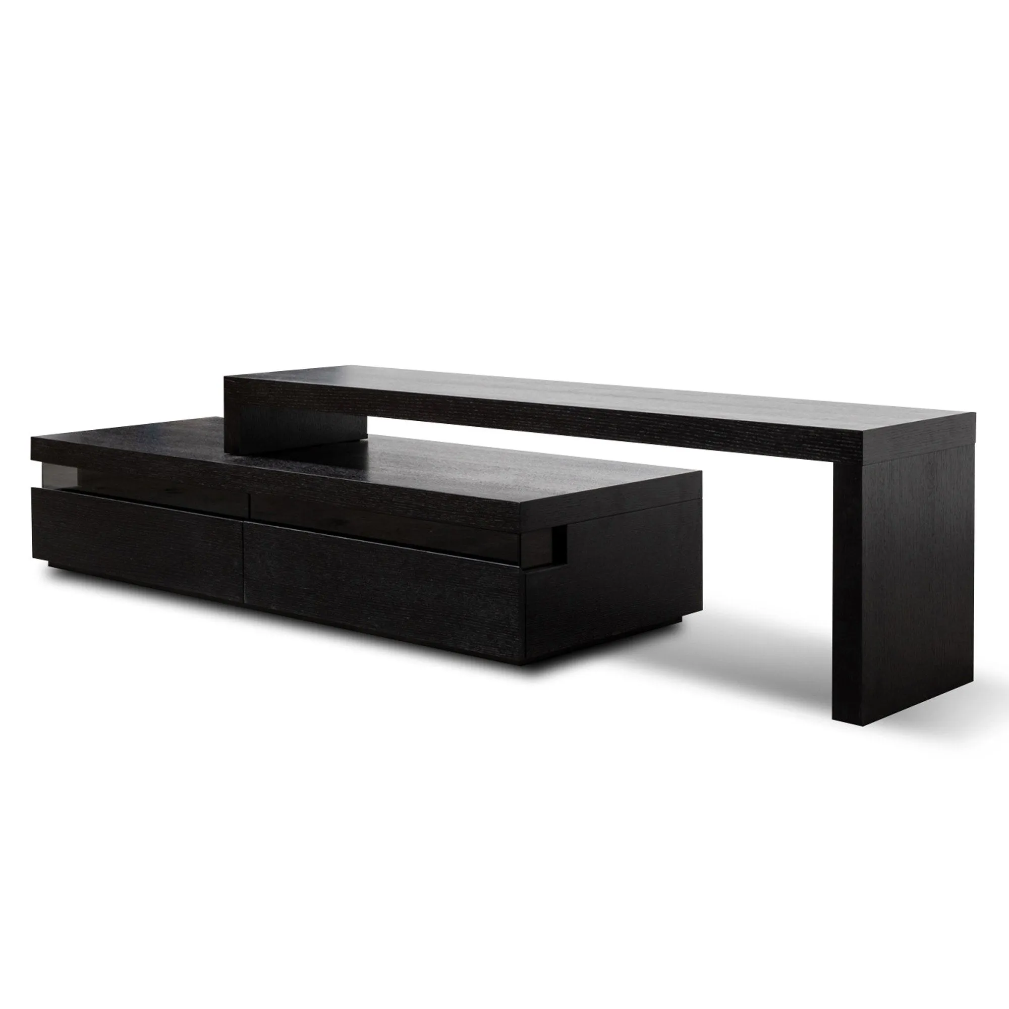 Maze 1.7-2.8m Lowline Wooden TV Entertainment Unit - Black