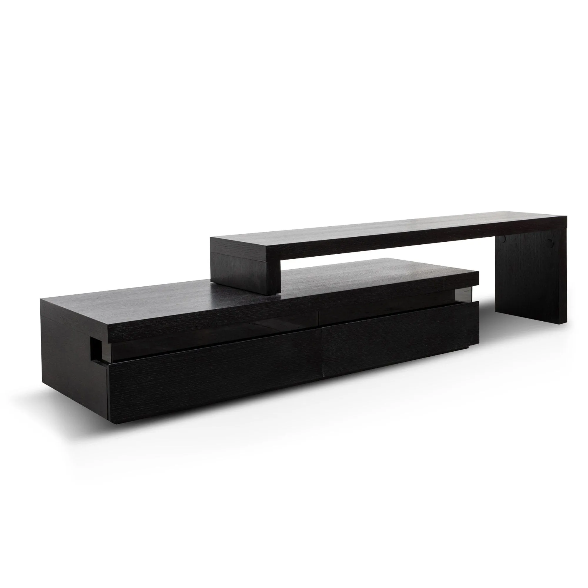 Maze 1.7-2.8m Lowline Wooden TV Entertainment Unit - Black