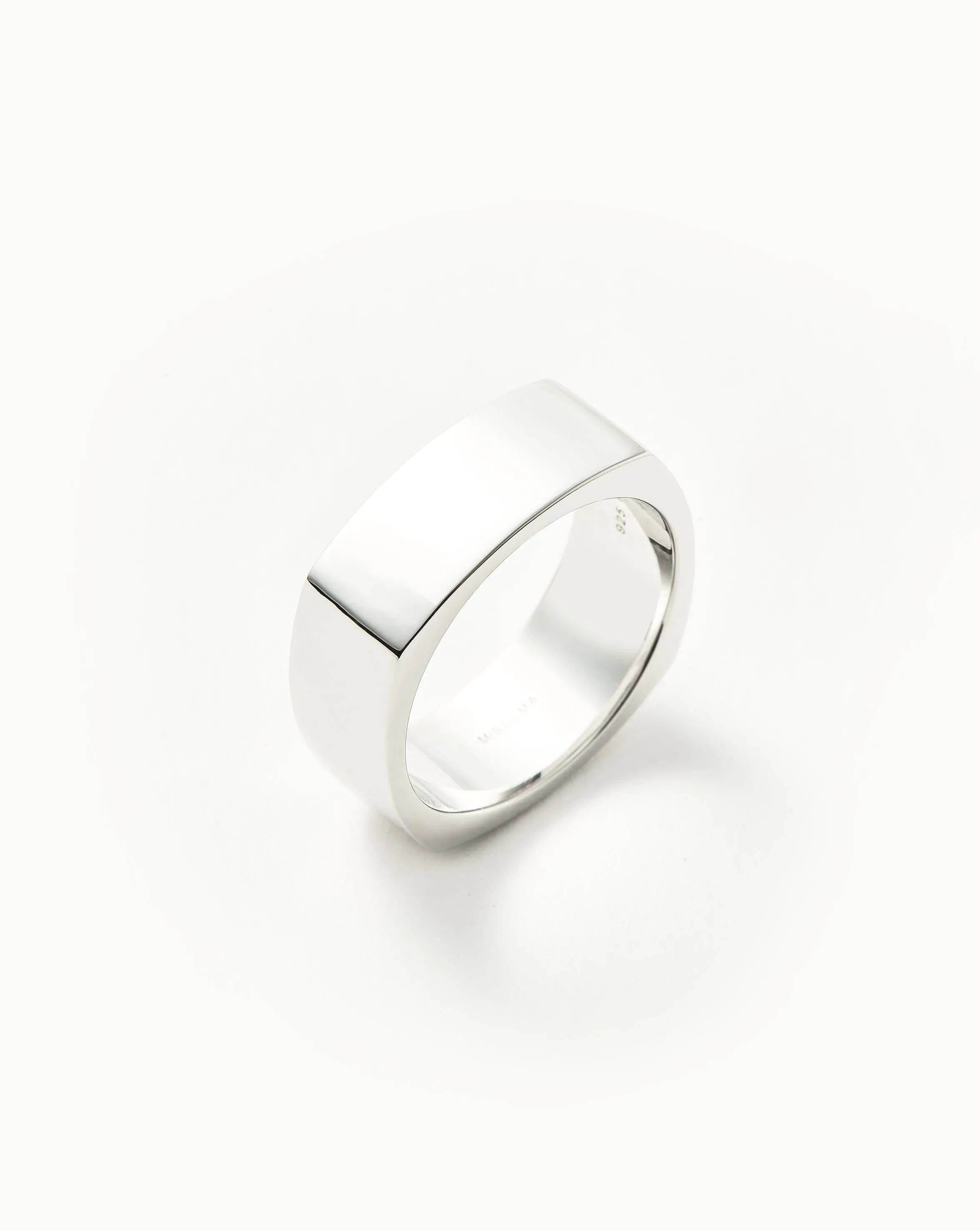 Mens Engravable Wide Ring | Sterling Silver