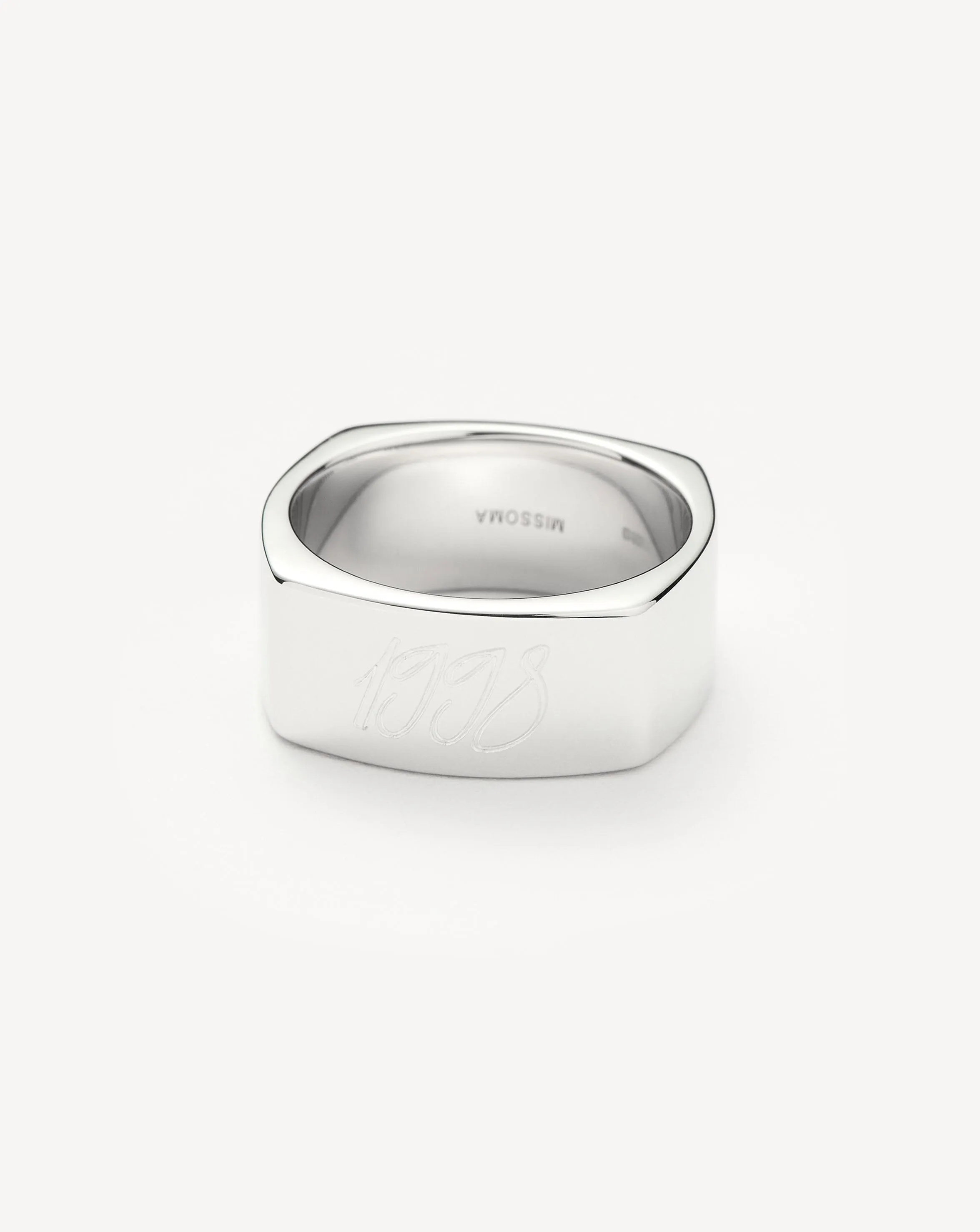 Mens Engravable Wide Ring | Sterling Silver