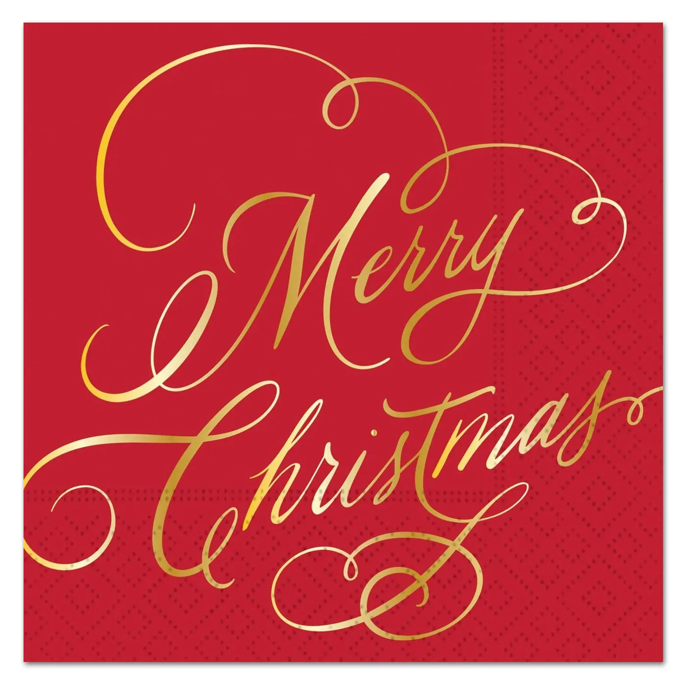 Merry Christmas Classic Script Foil Paper Luncheon Napkins