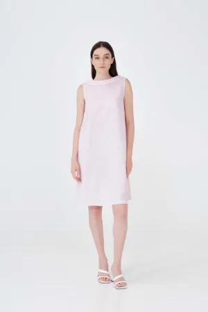 Midi Length Back Tie Linen Dress