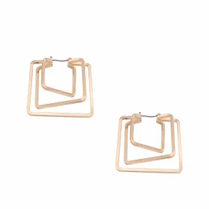 Minimal Gold Square Cut Out Earrings