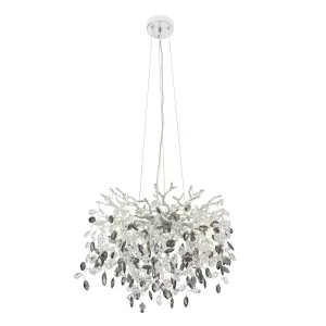 Molena 6 Light Round Chrome with Clear and Smoke Crystal Pendant