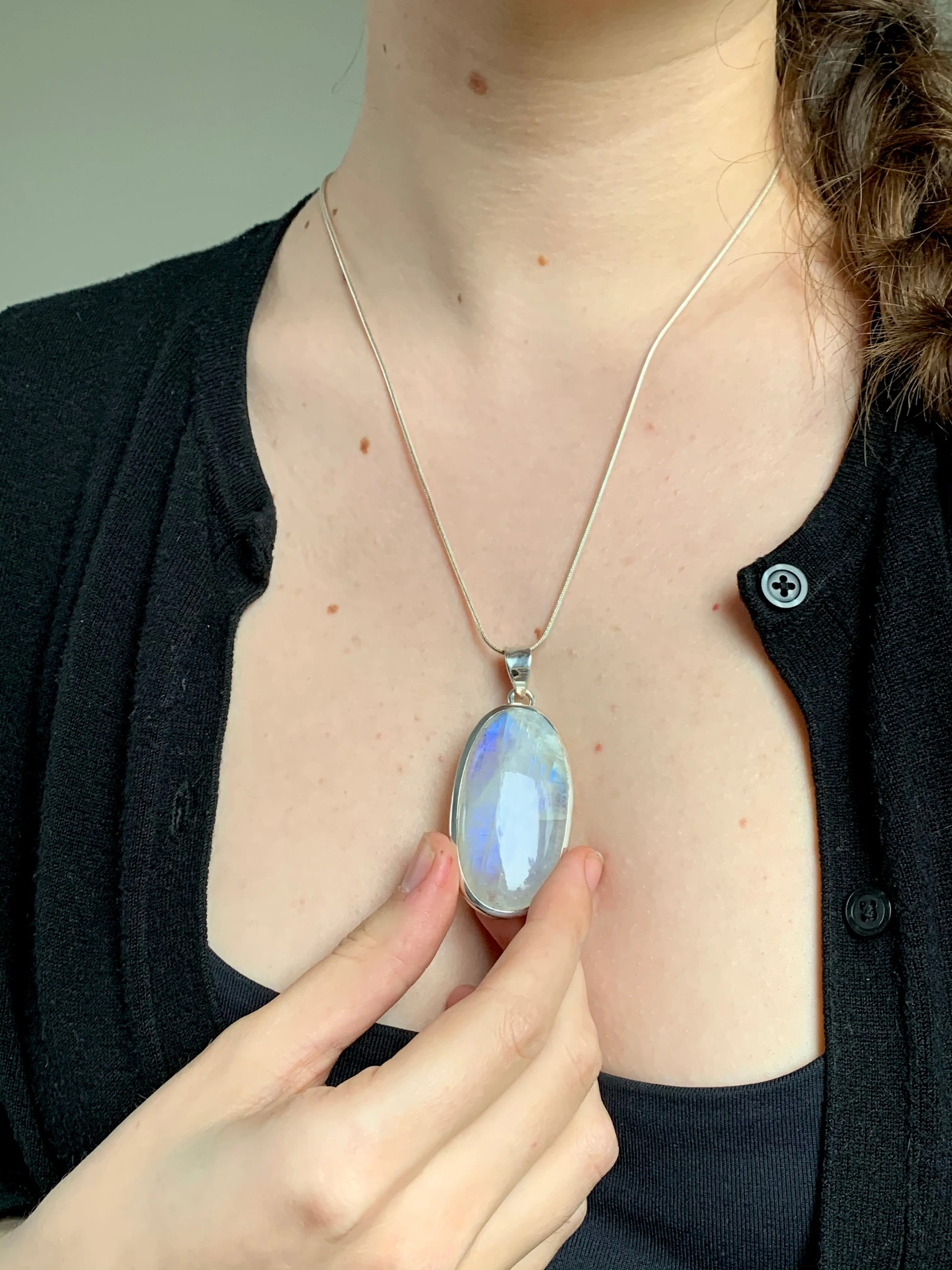 Moonstone Naevia Pendant - XLarge Oval