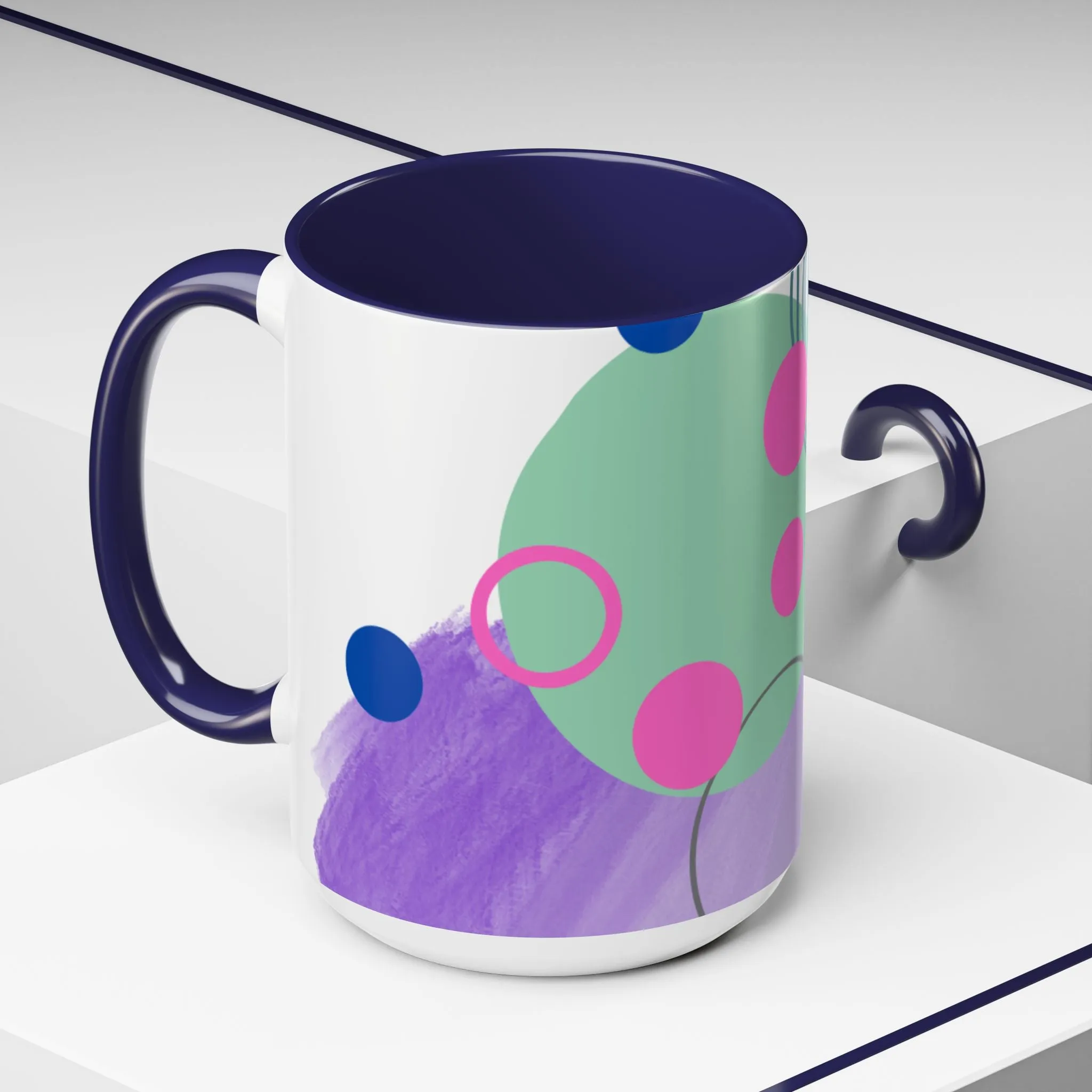 Mug - Abstract Digital Shapes Colorful Whimsical Minimalistic Design